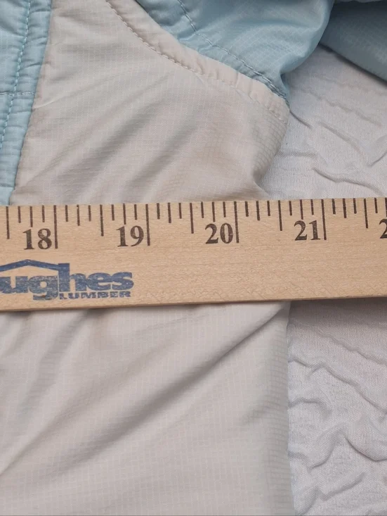 The North Face Puffer Jacket Coat Women Sz L Light Blue/Off White READ - Picture 7 of 9